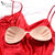 喜芬妮性感吊带胸垫睡衣女夏季薄款丝质吊带长裤两件套装家居服(1705红色 L)第5张高清大图