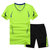 男式夏季短袖速干衣POLO衫健身跑步运动休闲套装男大码(黑色 5XL)第5张高清大图