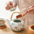 日式茶具套装手绘高温陶瓷5头茶具秋语田园风茶壶茶杯套装第3张高清大图