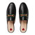 Gucci女士黑色皮质包脚平底拖鞋 629084-CQXM0-106035.5黑 时尚百搭第2张高清大图