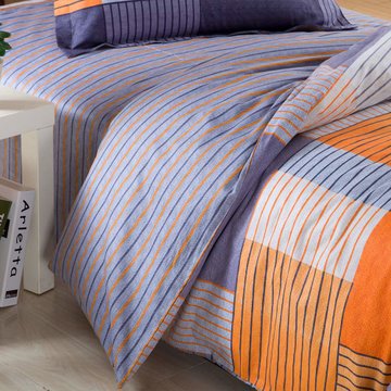 (真快乐自营)维众家纺床品床单被套枕套全棉三件套1.2米床 简约生活