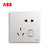 ABB开关插座面板轩致白色二三极五孔AF205插座面板套餐合集(插座10件套)第5张高清大图