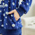 霓美舒 冬季法兰绒睡衣女士加厚珊瑚绒卡通大白家居服套装可爱女生两件套波点（深蓝大白）(深蓝色 女款XL)第5张高清大图