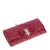 FERRAGAMO(菲拉格慕) 紫红色皮质菱格纹长款钱夹第4张高清大图
