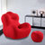 威莱雅休闲懒人沙发佛椅网红椅设计师款网红单人沙发现代休闲 明星同款沙发椅(红色小款-单个)第4张高清大图