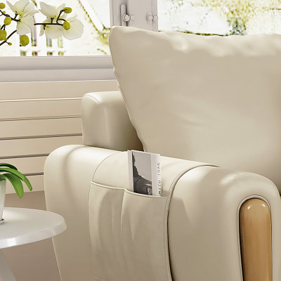 A家家具 皮艺沙发 小户型客厅沙发家具现代简约北欧风格 DB1555(珠光蓝 三人位+脚踏)