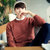 韩版男装 2016秋季新款纯色男式毛衣 贴布外套男式针织衫(桔色 XXL)第5张高清大图