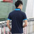 帛莱尼(bolainy)2015夏季男士短袖t恤潮韩版立领修身丝光棉T恤B1535(藏蓝色 XXL)第5张高清大图