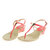 Daphne/达芙妮甜美休闲细带亮金属T型夹趾坡跟女凉鞋1014303211(红色 37)第3张高清大图