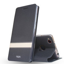 莫凡 努比亚Z11手机套 NX531J硅胶 努比亚Z11无边框手机翻盖皮套(耀世黑拼金 送莫凡钢化膜)