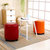 缘诺亿 美式凳油蜡皮圆凳皮艺圆凳创意时尚凳 客厅家用西皮凳ht-003(橘色)第5张高清大图