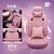 女士汽车坐套夏季丰田皇冠专用全包座垫套冰丝仿手编2017/16 粉色豪华版--带一对头枕一(酒红豪华版--带一对头枕一对腰靠)第2张高清大图