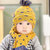 韩国婴儿帽子秋冬0-3-6-12个月男女宝宝帽子儿童小孩毛线帽围巾套装1-2岁(深蓝色)第5张高清大图