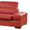 里外 红色热情经典款皮艺沙发 时尚L形转角组合沙发 头层真皮沙发 3622(国产皮：三人位+单人位+贵妃位)