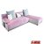 乐和居 韩式田园布艺沙发 简约客厅粉色沙发 现代L型小户型转角沙发组合第4张高清大图