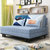 TIMI 现代沙发 沙发床 布艺沙发 可折叠沙发 多功能沙发 客厅沙发(深蓝色 1.45米)第4张高清大图
