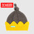 牛奶朋友宝宝秋冬皇冠造型毛线帽加绒款儿童帽子套头帽新生儿胎帽围巾(黄色单帽加绒款 均码（47-50CM）)第2张高清大图