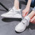 典尔康2017夏季新品休闲鞋镂空透气弹力套脚单鞋厚底内增高时尚拼色女鞋(白色 39标准码)第4张高清大图
