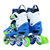 美洲狮（COUGAR）直排轮滑鞋儿童溜冰鞋全套装初学者男女可调平花鞋777(蓝色+头盔+护具+包包 31-34码 可调)第5张高清大图