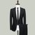 莱诗伯特 新款男士西服套装商务西装男式修身正装职业婚礼套8929(黑色 4XL)第2张高清大图