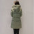 阿美氏女装保暖长款加厚风衣外套 女士面包服棉大衣百搭修身帽子 JH5/07(军绿色 XL)第4张高清大图