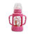 有贝标口径防摔晶钻玻璃奶瓶120ml新生儿童宝宝防摔烫防胀气奶瓶玻璃奶瓶带手柄YB4074(粉色)第2张高清大图