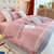 善纯轻奢保暖绒刺绣套件 轻奢绒-粉色1.8/2.0床加大床单款四件套（被套220*240） 简约时尚第3张高清大图
