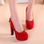 17新款大红色婚鞋新娘鞋子结婚高跟伴娘鞋旗袍喜庆女单鞋(红色 40)第4张高清大图