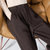 MISS LISA高腰裤子春季新款女装宽松直筒羊毛裤外穿梨形身材休闲九分裤K1D2153(咖啡色 M)第5张高清大图