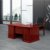 淮杭 办公桌1.4米办公桌油漆贴木皮办公桌职员桌电脑桌 HH-BG1403(红胡桃色 板材)第4张高清大图