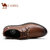 camel骆驼男鞋 新款 时尚休闲牛皮系带男鞋 A432136050(红棕 44)第4张高清大图