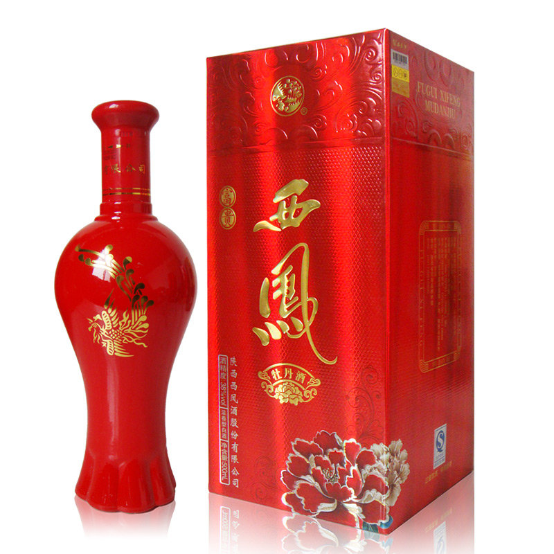 中国名酒 富贵西凤 富贵牡丹酒 38度500ml中国红喜庆装浓香型 婚庆用