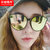 2018新款圆形太阳镜女士圆脸韩国复古网红彩色墨镜(黑框五彩片)第3张高清大图
