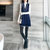 2018新款洋气秋冬季毛衣裙两件套背心裙针织连衣裙套装女(蓝色 XL)第4张高清大图