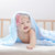 子初婴儿纱布手帕6条水洗纱布6层浴巾1条组合包2件装蓝色 宝宝手帕浴巾组合装第5张高清大图