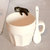 豪峰 创意马克杯陶瓷杯子咖啡杯牛奶杯早餐杯卡通可爱水杯带勺(黑猫白色款满天星带勺)第4张高清大图