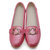 AICCO  金属色女鞋时尚单鞋春季平底女鞋舒适透气牛皮鞋子215(梅红 39)第5张高清大图