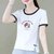 时尚短袖体恤女夏装设计感薄款白色上衣韩版显瘦印花T恤(黑色【日文草莓】 3XL 建议125-135斤)第3张高清大图