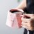 马克杯北欧ins可爱夏陶瓷带盖家用喝咖啡杯子一对男女情侣款水杯(紫色-400ML+咖啡勺+盖子)第4张高清大图