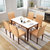 a家家具 现代简约餐桌椅组合小户型家用一桌四椅长方形大理石餐桌(胡桃木色 一桌六椅)第2张高清大图