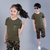 楠豆花儿童迷彩服套装夏季2017新款夏装小学生男女童中性短袖T恤两件套(绿色 160（建议身高150）)第4张高清大图