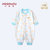 小米米minimoto婴儿宝宝连身连体衣新生儿哈衣爬服打底睡衣(冰蓝-和式连身衣 59cm（3-6个月）)第3张高清大图