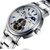 尼尚（Nesun）全自动机械表男表 镂空男士表 多功能商务腕表夜光手表(白面钢带MS9011-GBG)第3张高清大图
