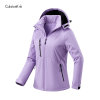 CaldiceKris(中国CK)加厚防风防水户外登山服冬季女式冲锋衣CK-FSQH2301-2(黑色)