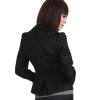 OSA2012春秋装新款女装韩版OL通勤短款修身外套黑色小西装W91201 XXL