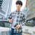 森雷司格子衬衫男长袖2018秋季新款韩版潮流时尚男士衬衣外套个性帅寸衣(白色 XL)第5张高清大图