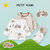 Petitkami2021秋冬婴童地图印花圆领分体长袖长裤套装(120 白色套装)第2张高清大图