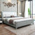 吉木多 美式实木床主卧双人床1.5米经济型现代简约1.8米储物婚床(1.5*2米（宝马灰+白） 床+床垫)第2张高清大图