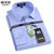 MILAI BOOS男士长袖衬衫2022年男装格纹商务休闲日常上班大码长袖衬衣男(109（浅蓝色） 43)第3张高清大图