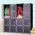 索尔诺收纳柜DIY组装树脂塑料卡通儿童简易衣柜宝宝衣橱(黑色 16门16格 M161600)第2张高清大图